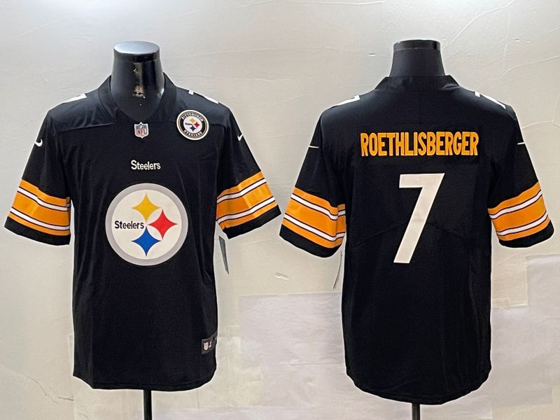 Men Pittsburgh Steelers #7 Roethlisberger Black 2024 Nike Limited NFL Jersey style 01041->pittsburgh steelers->NFL Jersey